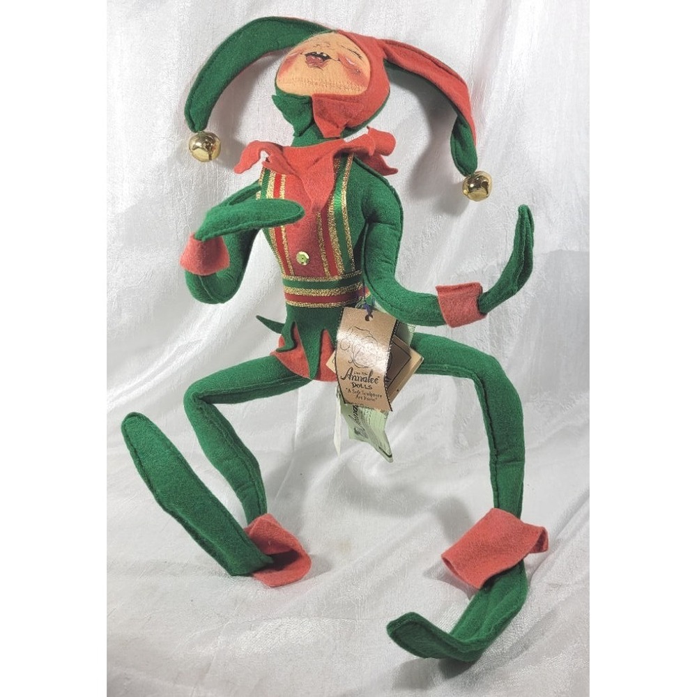 Vintage 1997 Annalee Dolls 22" Just a Jester Christmas Elf Doll w/ Tags